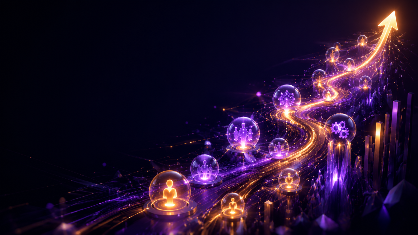 Connected digital growth ecosystem transforming attention into leads and efficient operations