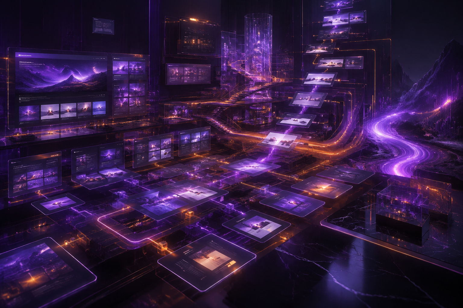 Strategic website design ecosystem with connected page architecture, user pathways, and digital growth signals