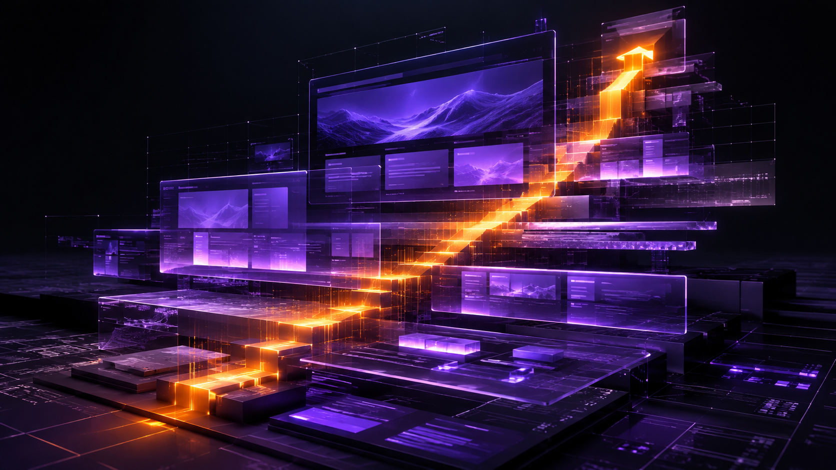 Website Design & Development futuristic digital marketing environment